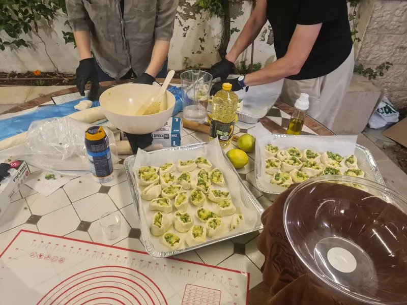 Pinwheels ready for the oven at a garden workshop